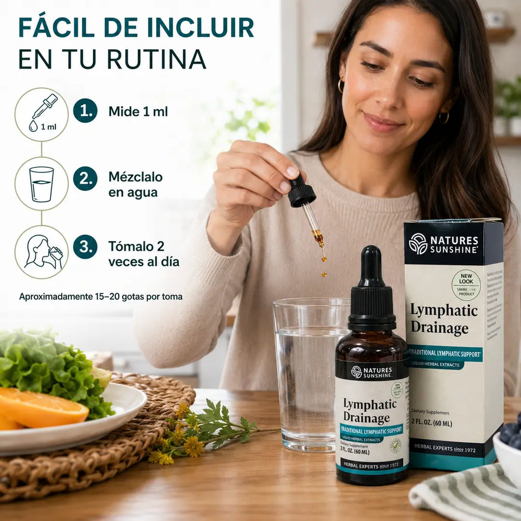 Fórmula Herbal de Apoyo Linfático - AYUDA A DISMINUIR LA APARIENCIA DE HINCHAZÓN