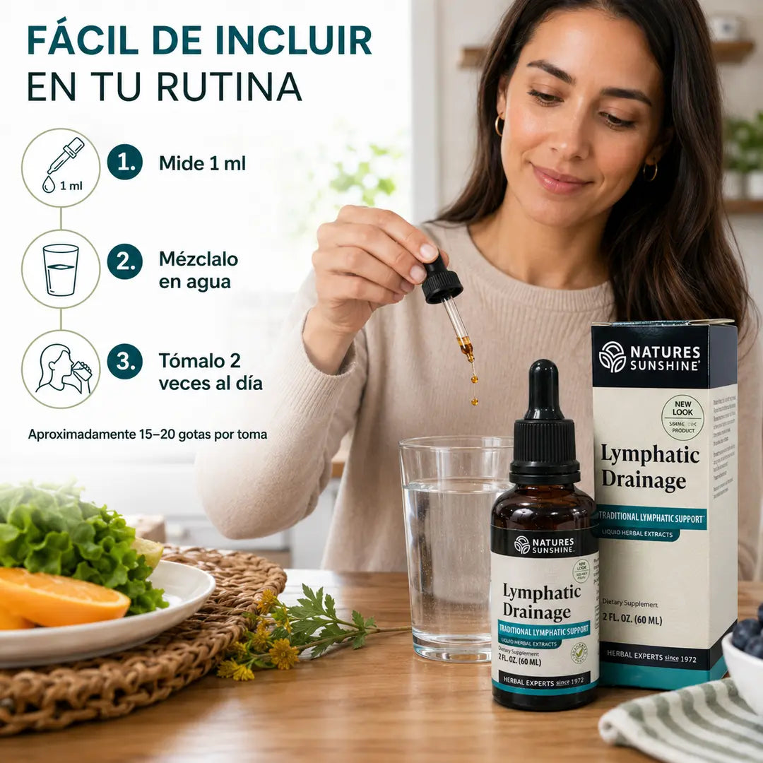 Fórmula Herbal de Apoyo Linfático - AYUDA A DISMINUIR LA APARIENCIA DE HINCHAZÓN
