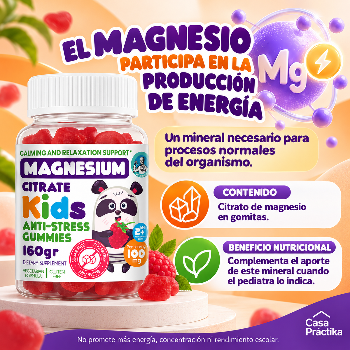 KIDS MAGNESIO PARA NIÑOS ANTI ESTRES  + OBSEQUIO