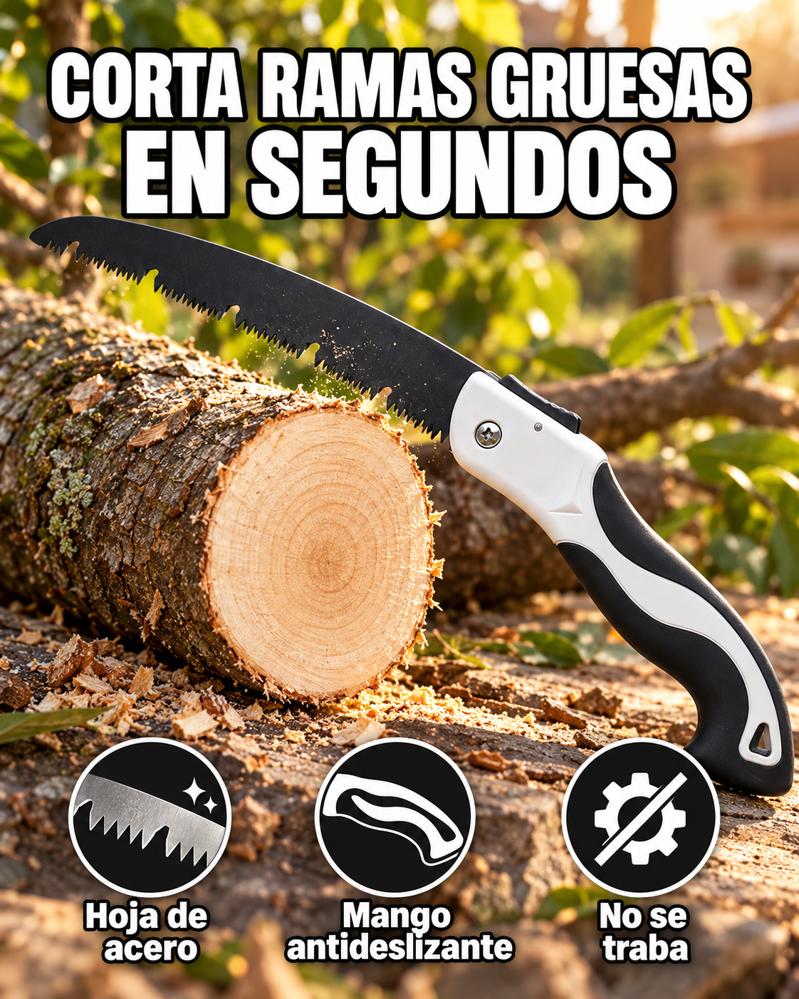 Kit x2 Sierras de Poda Plegables – Corta ramas gruesas en segundos