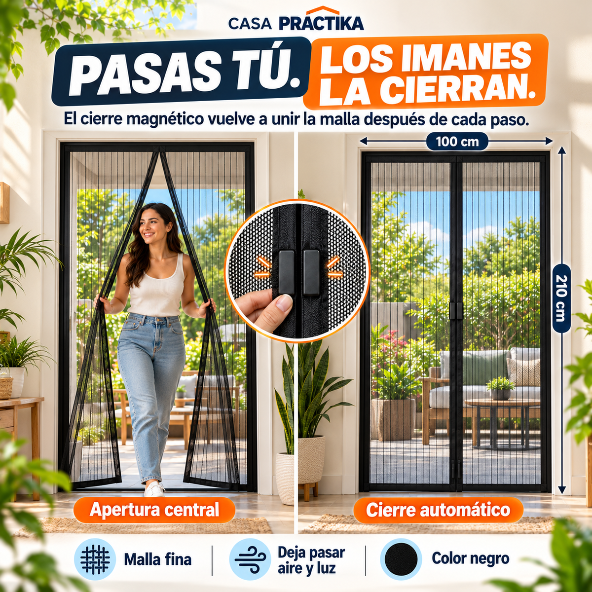 Malla Magnética Puerta Mosquitero 210cmx