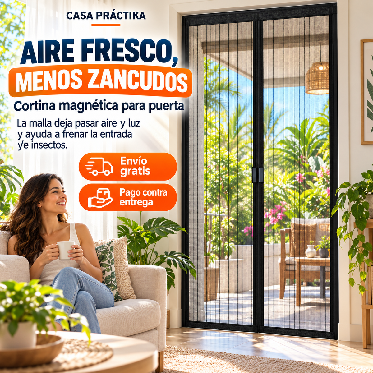 Malla Magnética Puerta Mosquitero 210cmx