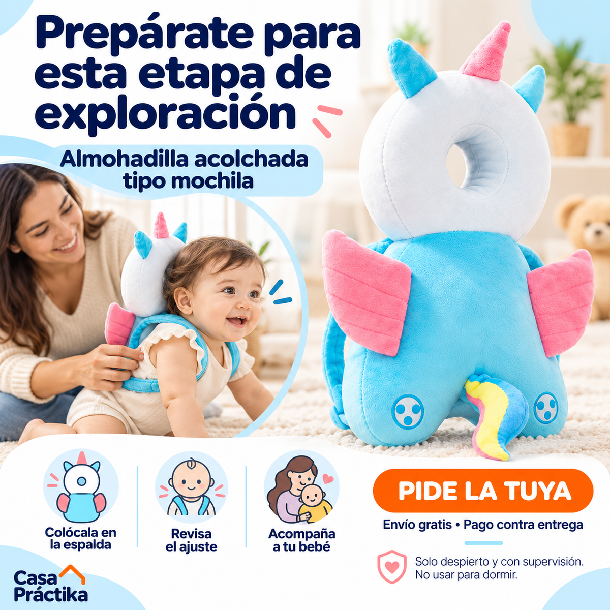 Almohada Protectora Antigolpes para Bebe