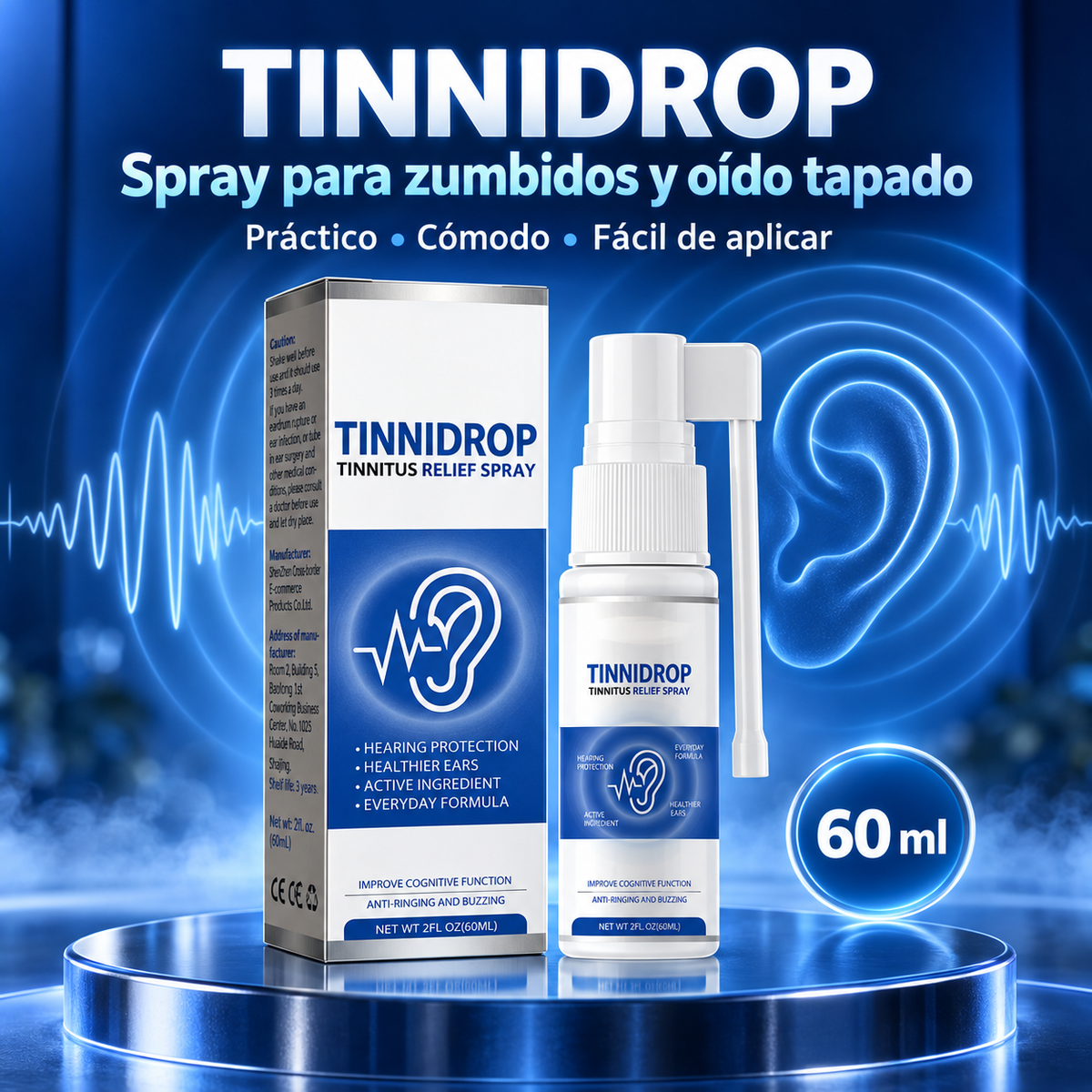 Tinnidrop: Limpia Tus Oidos Y Elimina El zumbido cansón que no te deja escuchar bien ni vivir tu día a día en paz