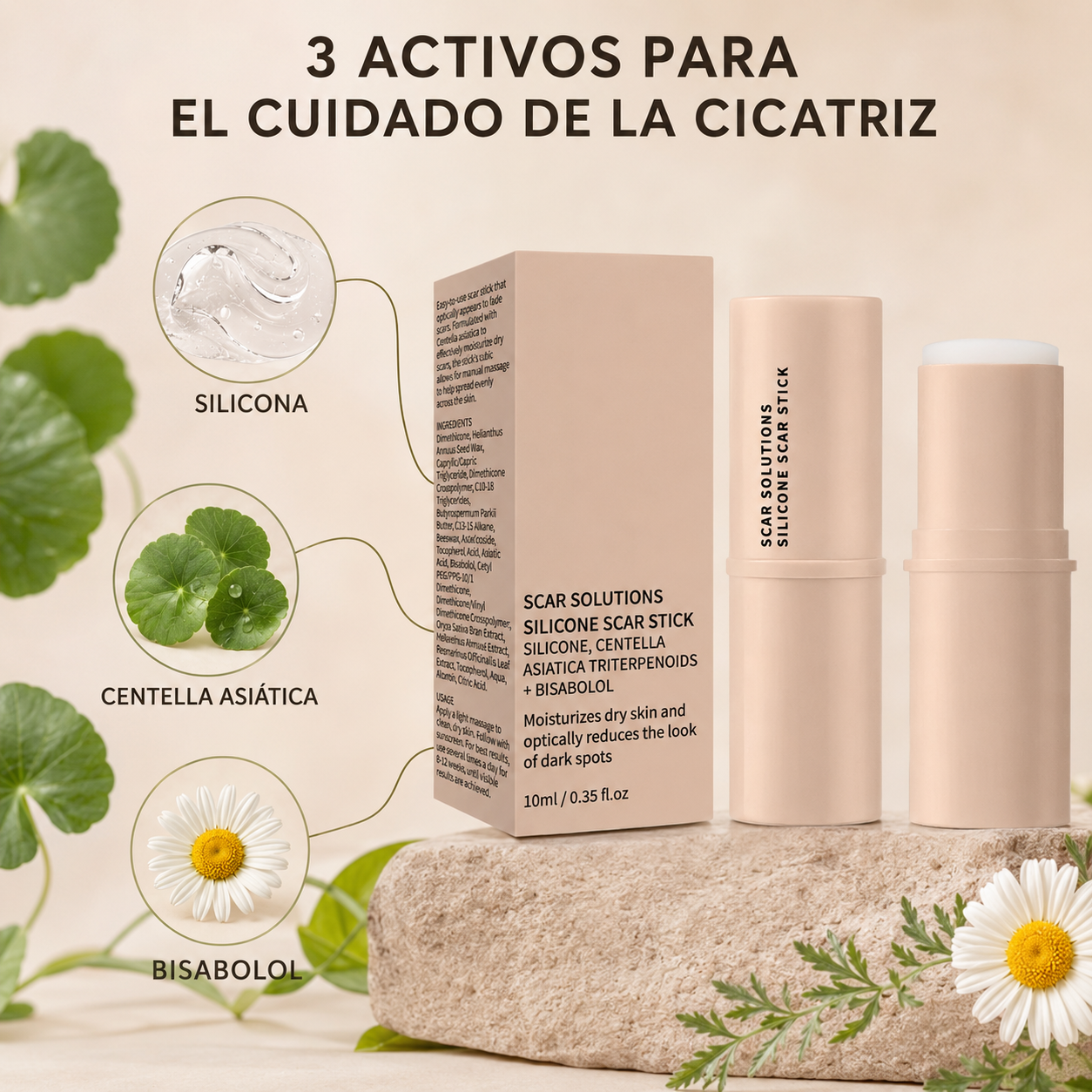 Silicona Cicatrizante en Barra - Ayuda a suavizar y proteger la apariencia de tu cicatriz cómodamente
