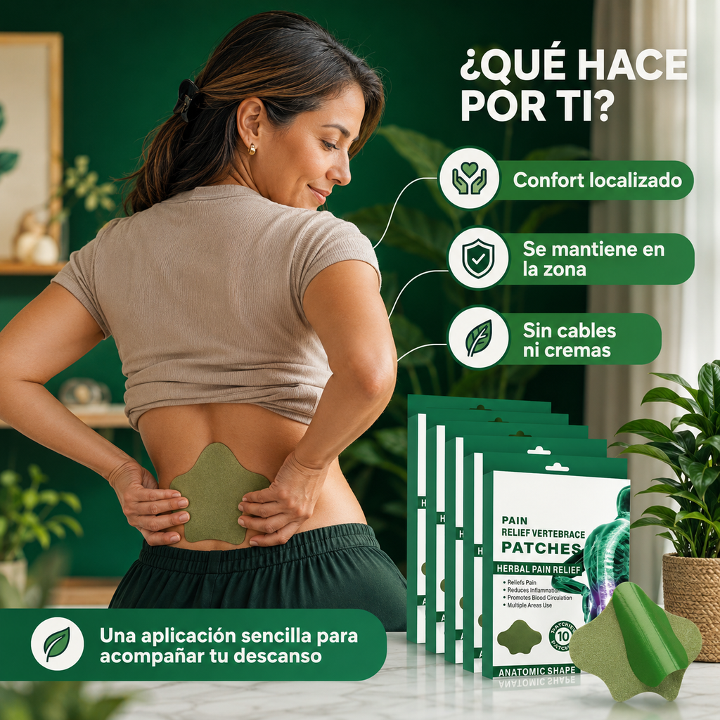 Parche Aliviador Lumbar: confort localizado con fórmula herbal desde la primera aplicación