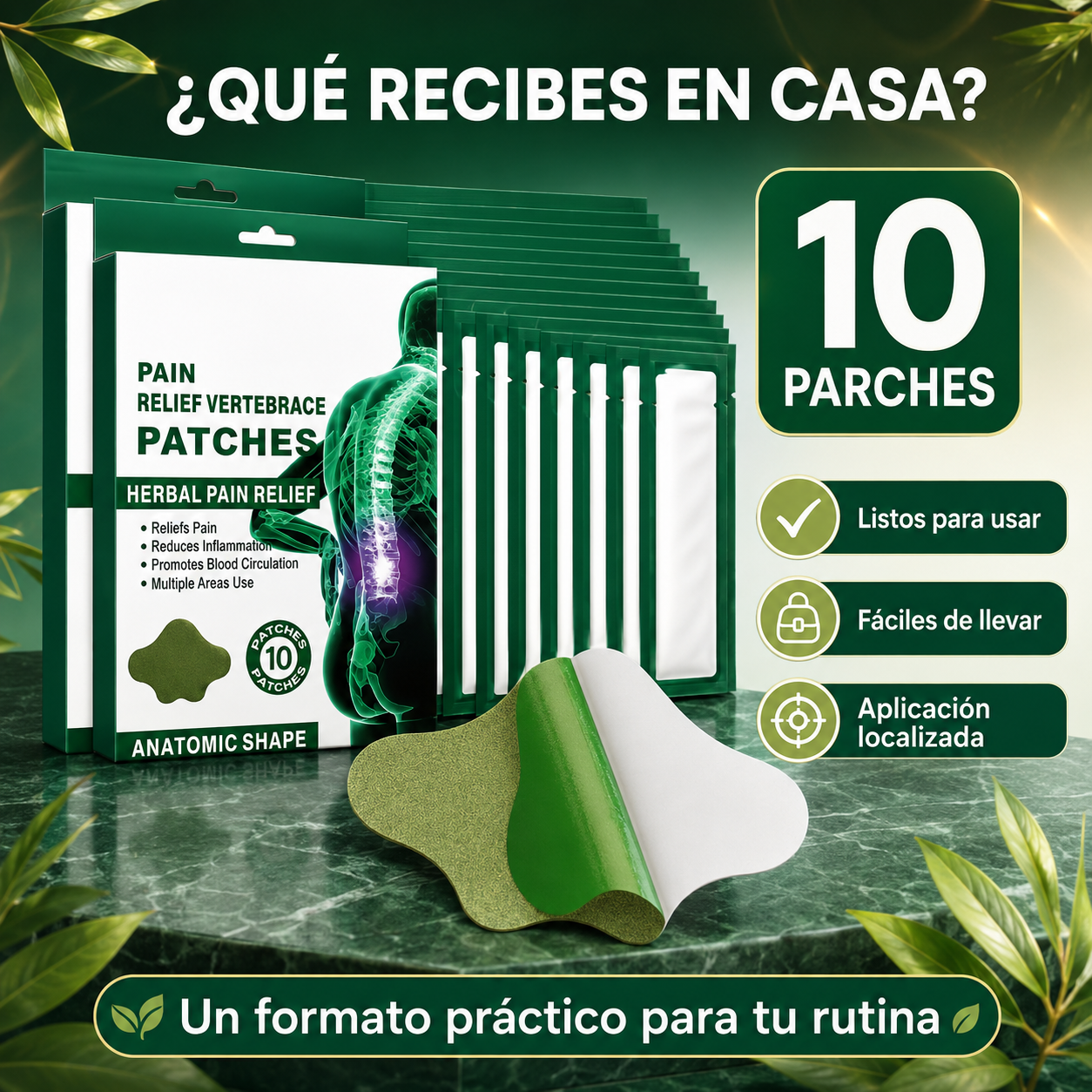Parche Aliviador Lumbar: confort localizado con fórmula herbal desde la primera aplicación