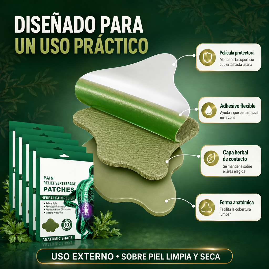 Parche Aliviador Lumbar: confort localizado con fórmula herbal desde la primera aplicación