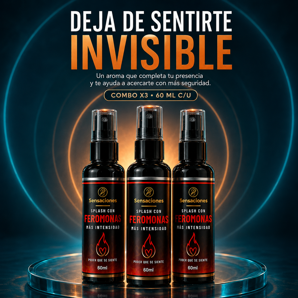 Splash Feromonas X3 | Refuerza tu presencia con un aroma masculino en segundos