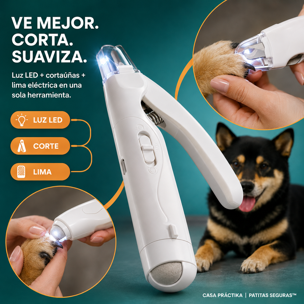 Cortauñas Patitas Seguras 2 en 1: Luz LED y Lima Integrada
