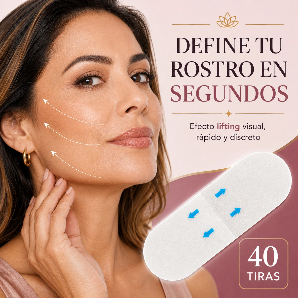 Cinta Adhesiva Lifting: Define Pómulos y Contorno en Segundos