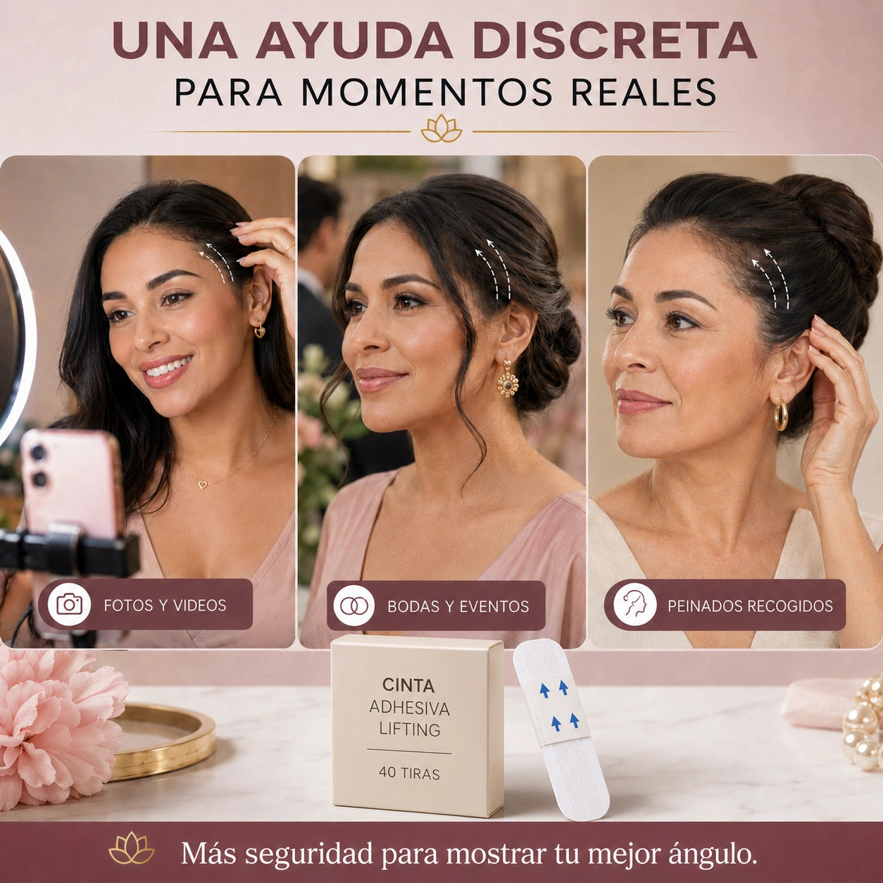 Cinta Adhesiva Lifting: Define Pómulos y Contorno en Segundos