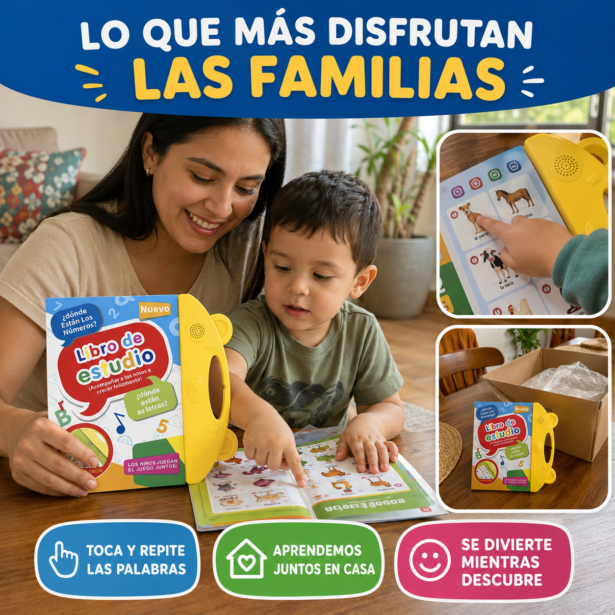 Libro Interactivo Para Niños y Niñas: Enseña +300 palabras y acelera su aprendizaje