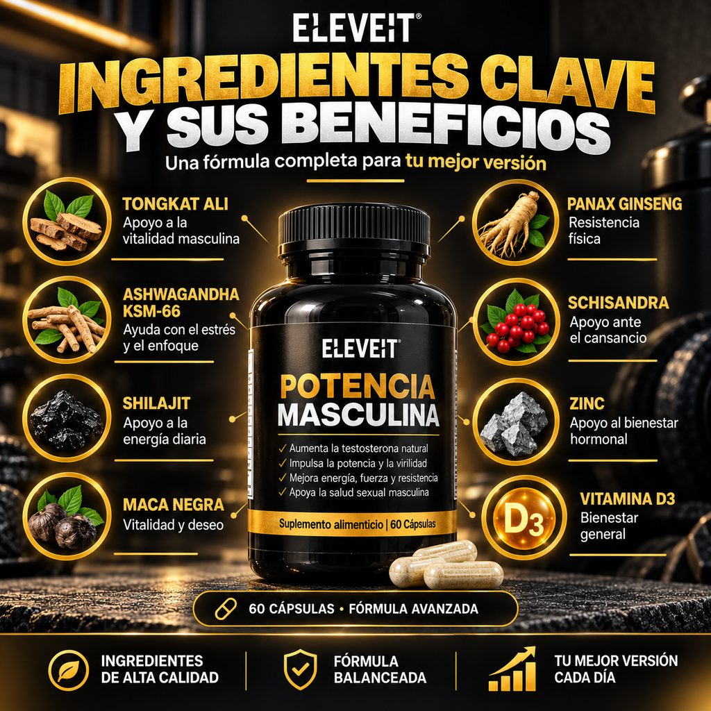 ELEVEIT Potencia Masculina – Más energía, vitalidad y rendimiento masculino con una fórmula avanzada