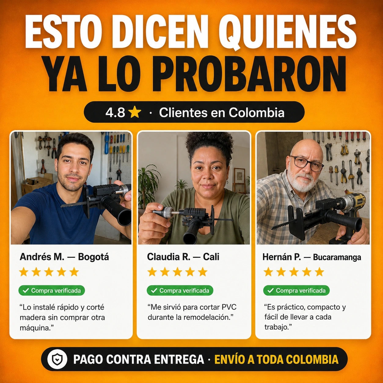 Adaptador Convierte Taladro a Sierra Caladora + 3 Hojas de Corte