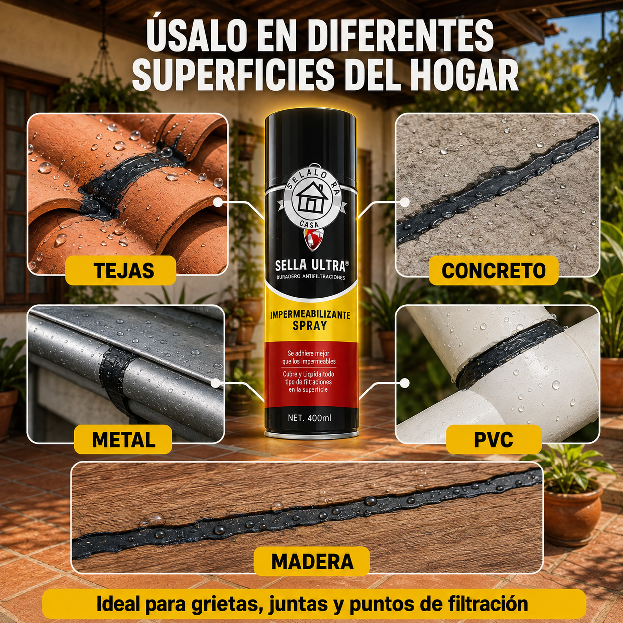 Sella Ultra – Spray Impermeabilizante para Goteras