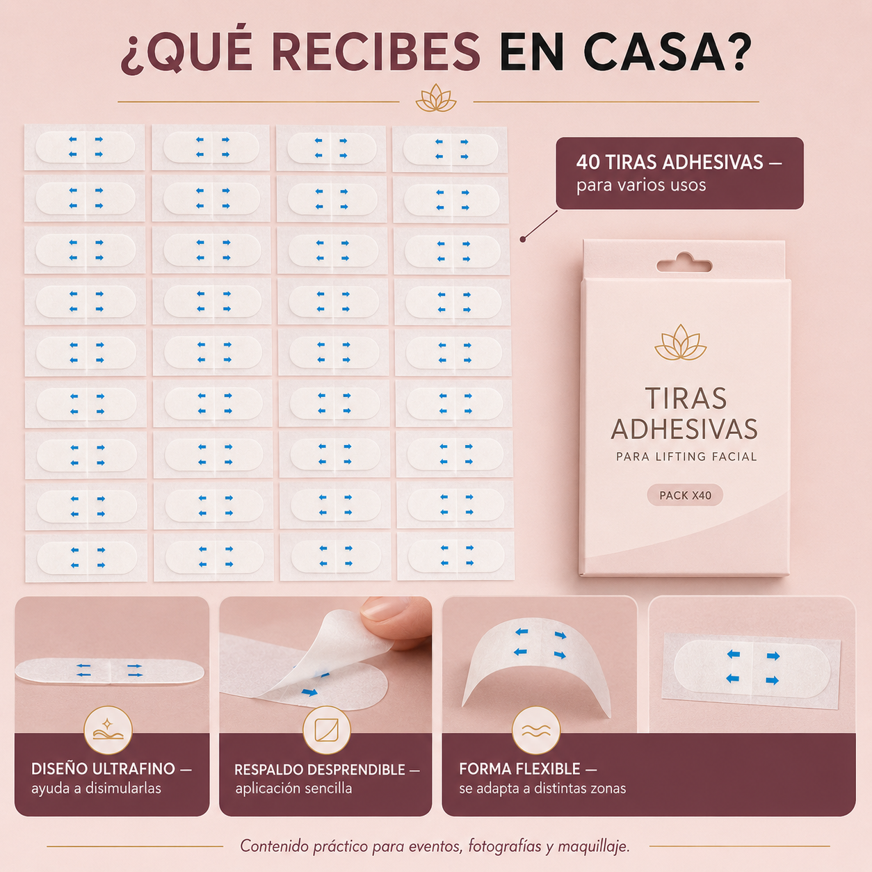 Cinta Adhesiva Lifting: Define Pómulos y Contorno en Segundos