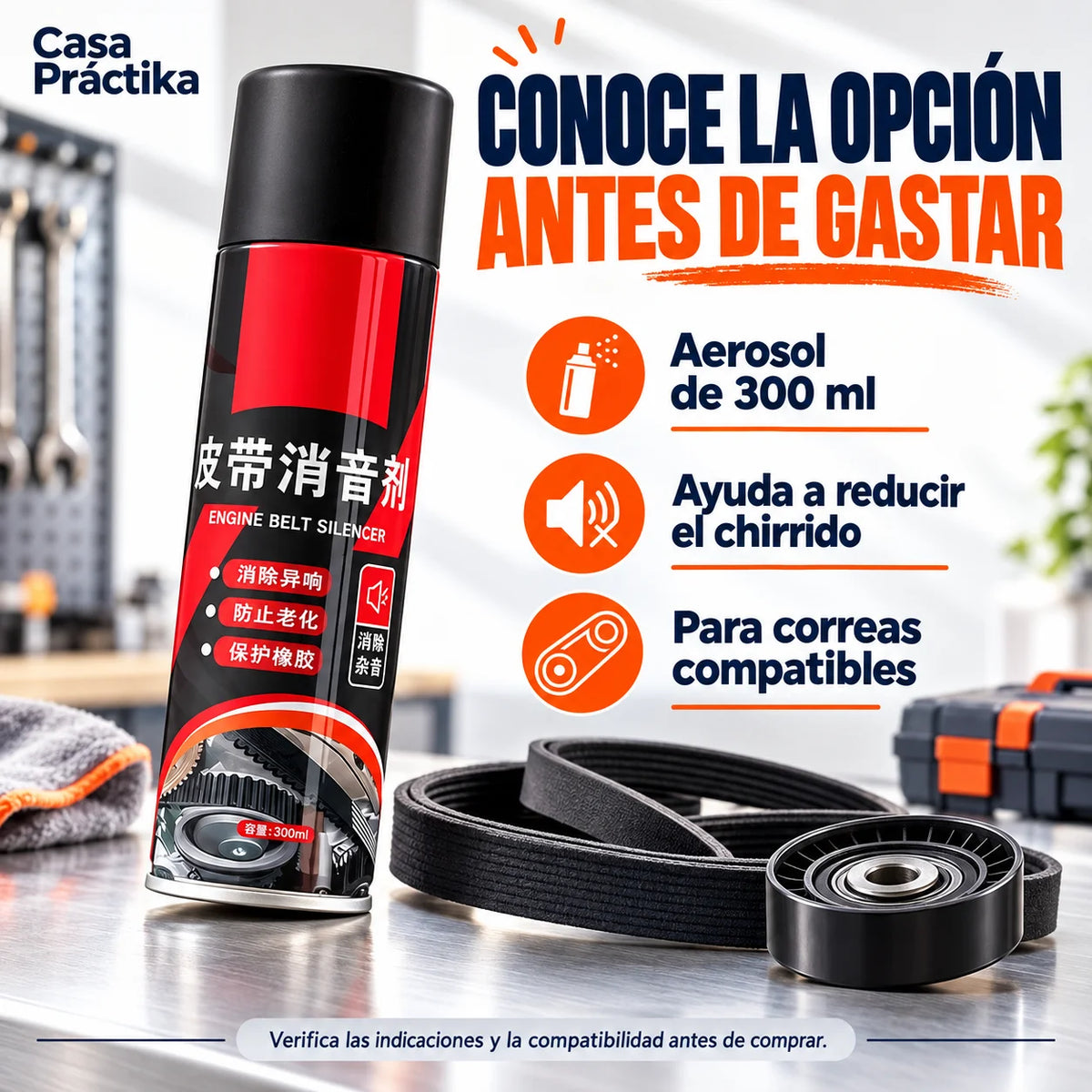 Reductor de Ruido para Correas del Motor — Ahorra Dinero En Mecánicos Innecesarios