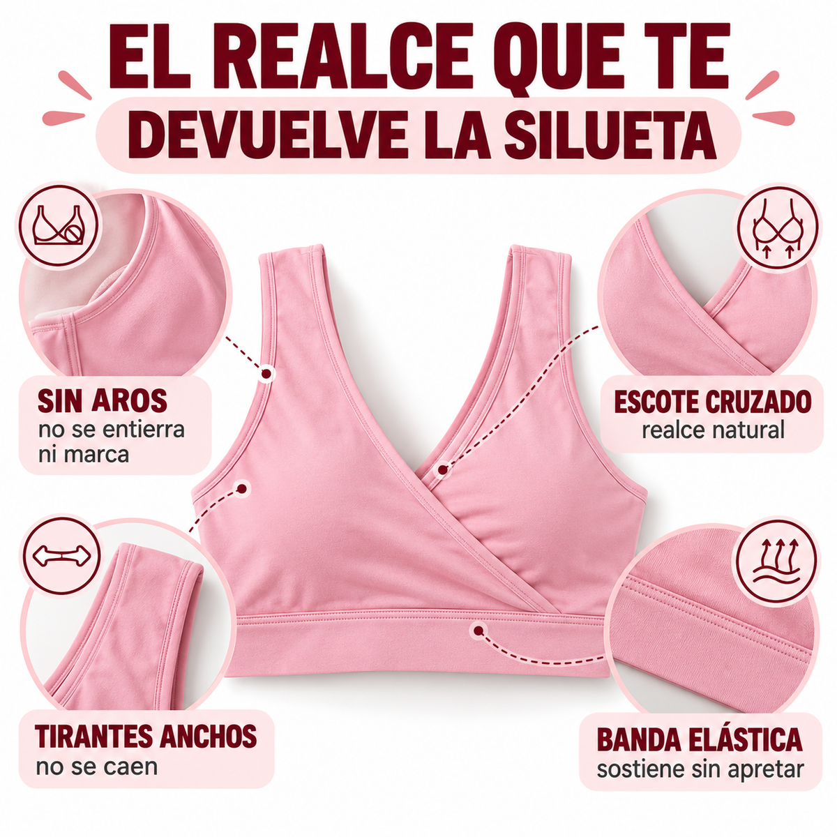 Brasier de Realce Natural Sin Aros – Paga 1 Lleva 3