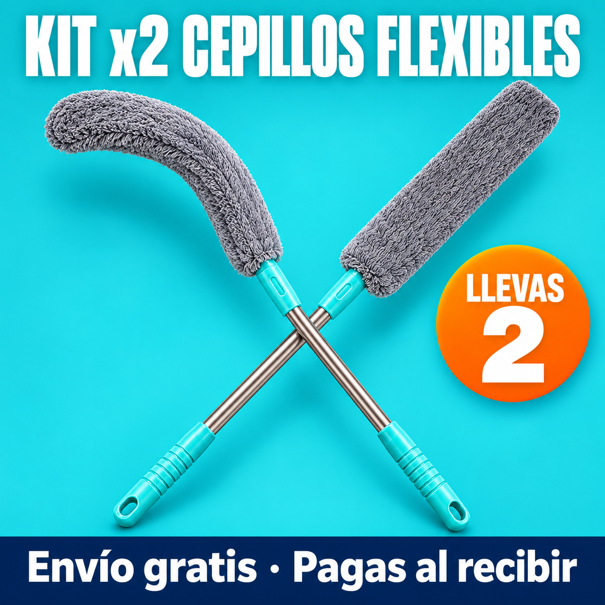 Kit x2 Cepillos Flexibles Bajo Muebles – Llegan donde el trapo no entra