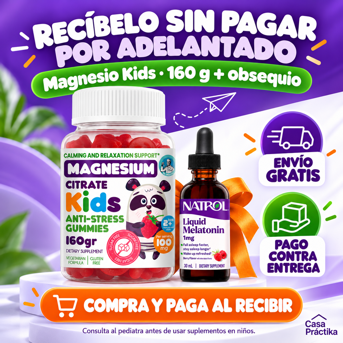 KIDS MAGNESIO PARA NIÑOS ANTI ESTRES  + OBSEQUIO