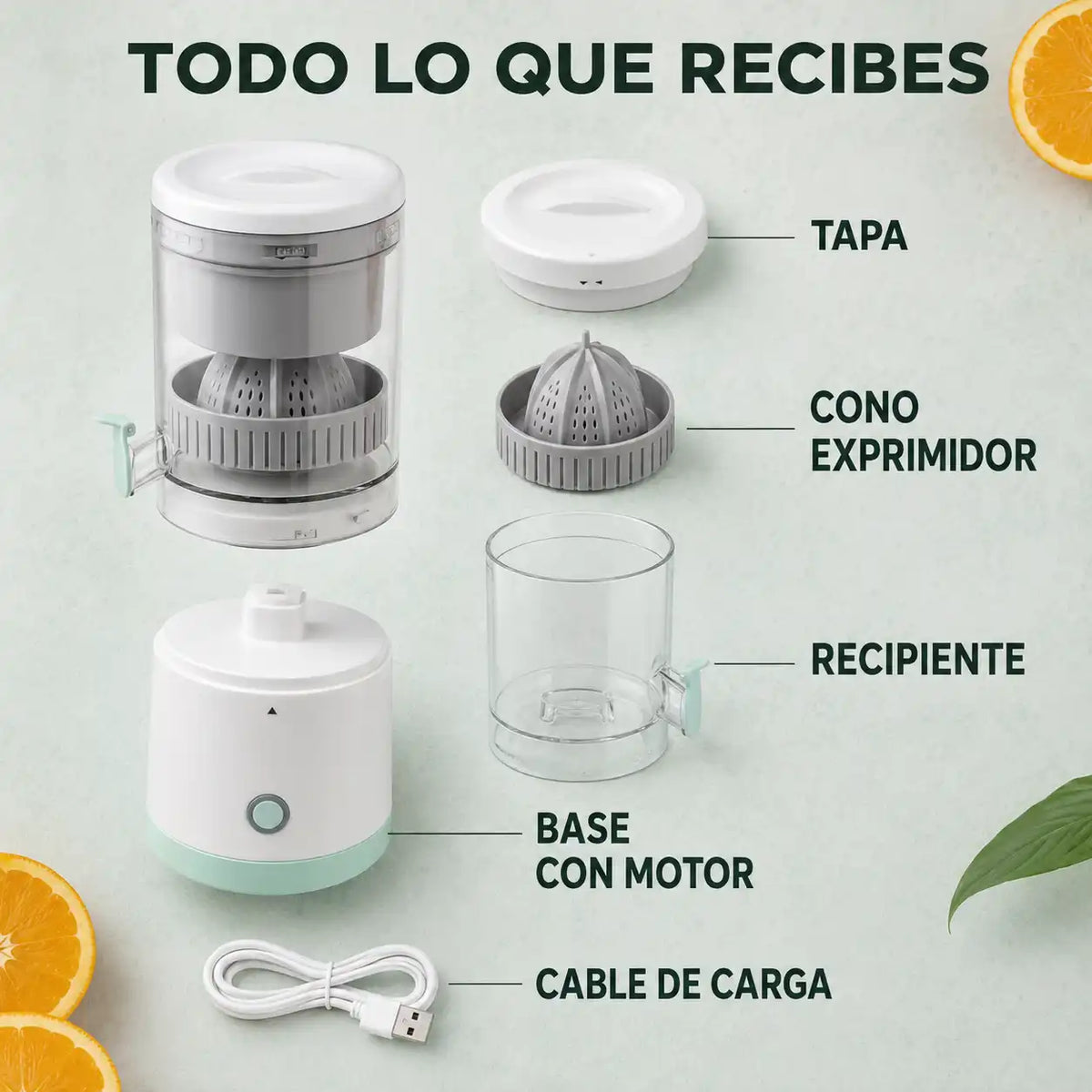 DISFRUTA JUGO RECIÉN EXPRIMIDO SIN CANSAR TUS MANOS