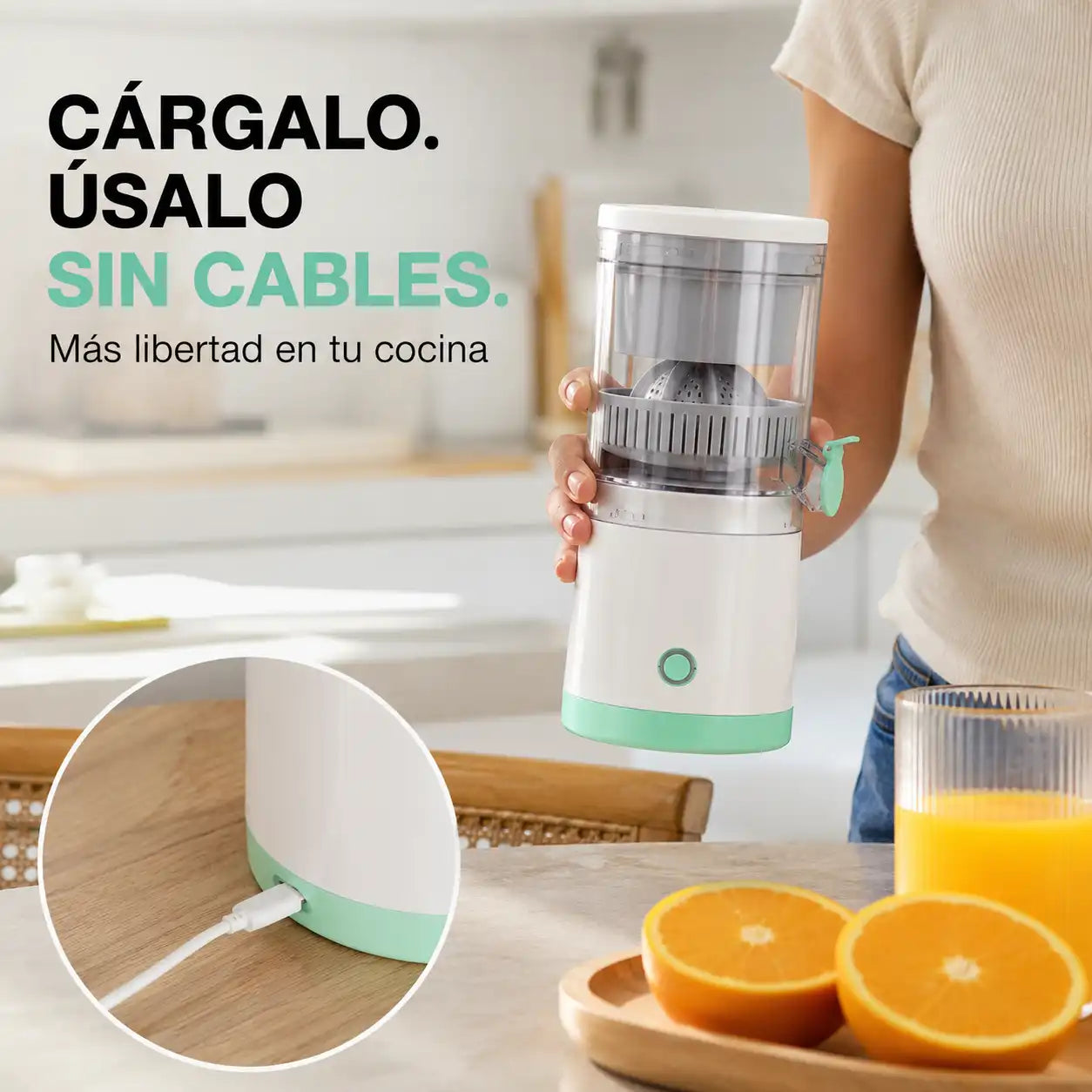 DISFRUTA JUGO RECIÉN EXPRIMIDO SIN CANSAR TUS MANOS