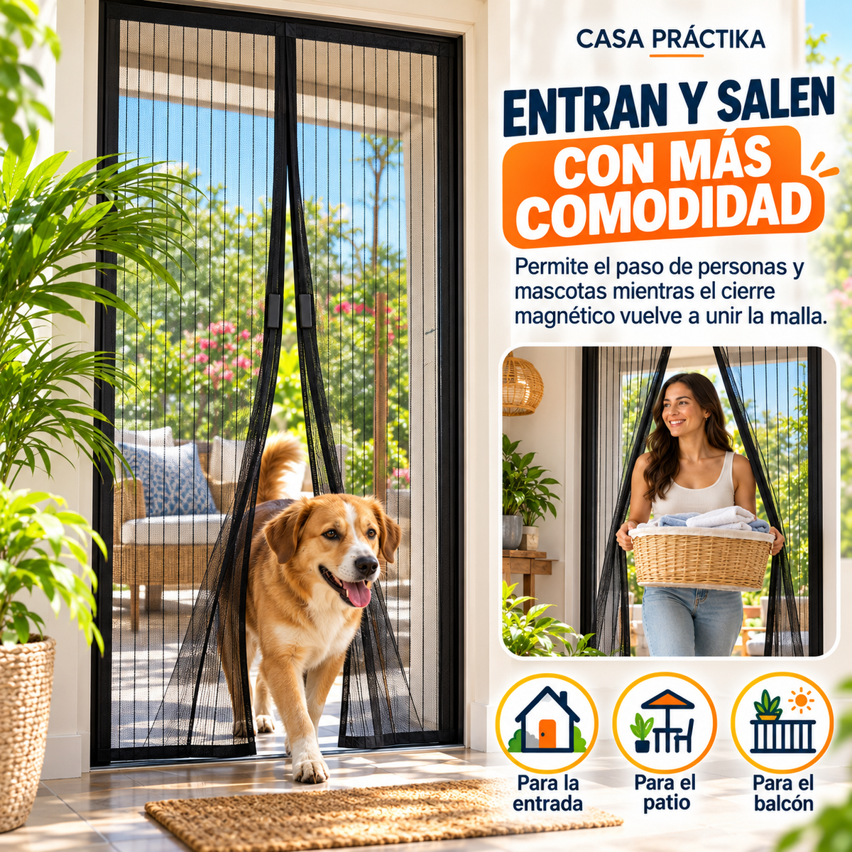 Malla Magnética Puerta Mosquitero 210cmx